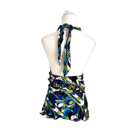 IZ BYER CALIFORNIA Size Large Vintage Baby Doll Halter Tie Up BackLess - Picture 2 of 4